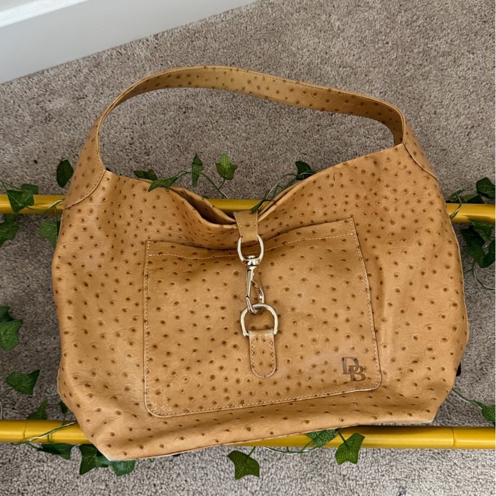 Dooney & Bourke Ostrich Embossed Leather Shoulder Bag